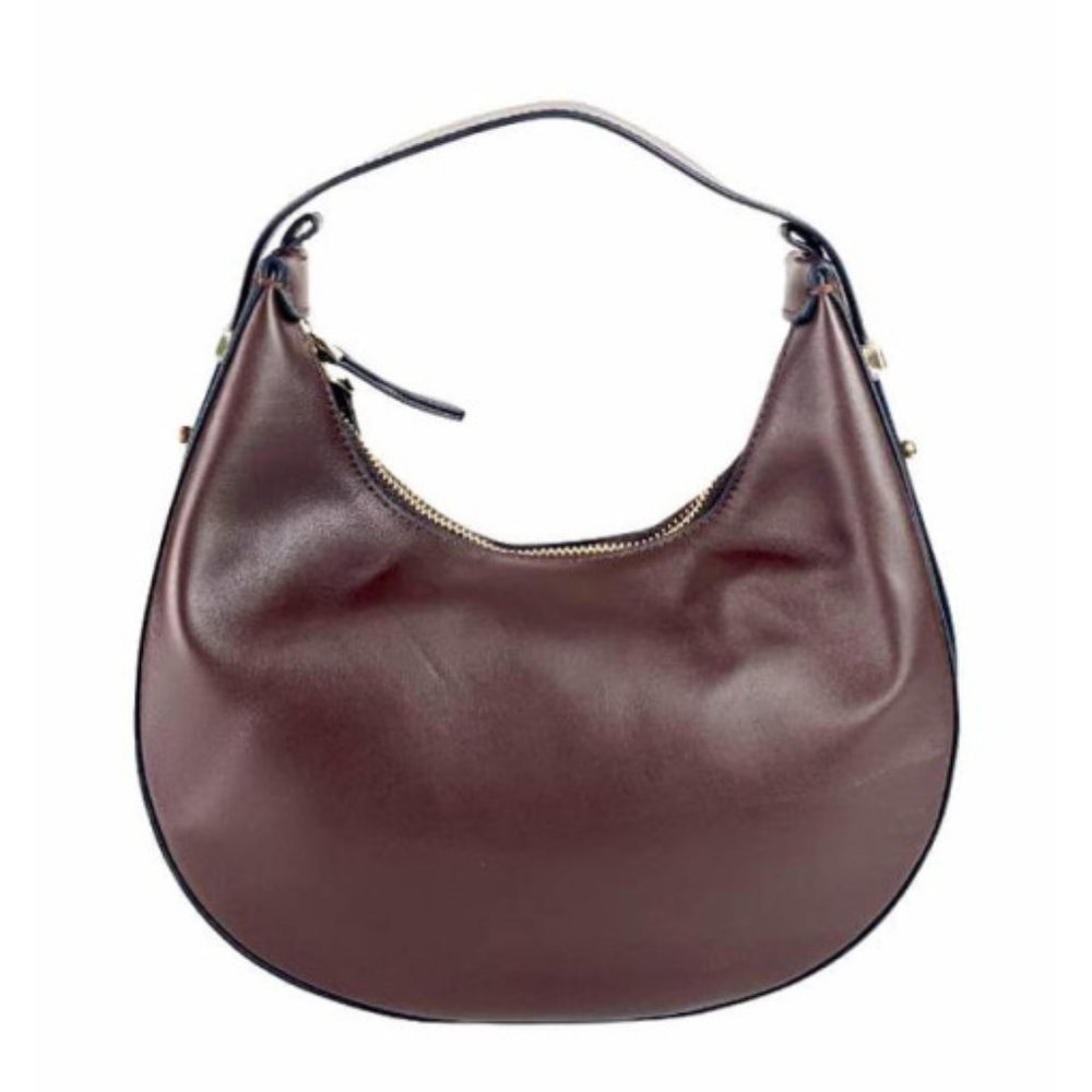 Ivan Troy Women's Mia Coffee Italian Shoulder Leather Straps Handbag